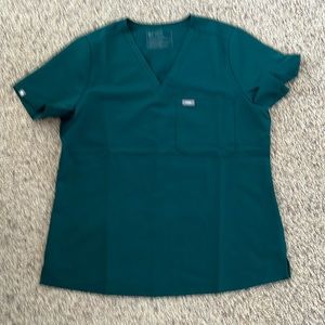 Figs Caterina 1 pocket top, forest green, L